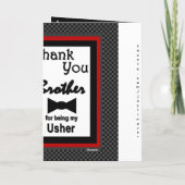 Bruder USHER Hochzeitsdankeschön mit Fliege Dankeskarte (Rückseite)