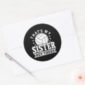 Bruder Volleyball, das ist mein Schwester Volleyba Runder Aufkleber (Umschlag)