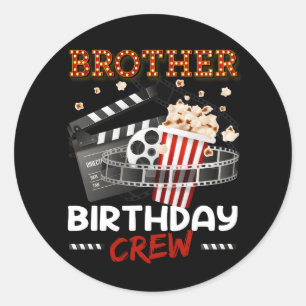 Bruder von Birthday Crew Filmabend Thema Matchin Runder Aufkleber
