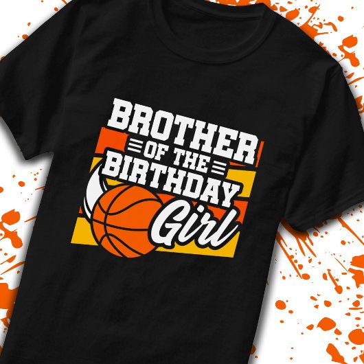Bruder von Birthday Girl Girls Basketball Geburtst T-Shirt