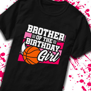 Bruder von Birthday Girl Girls Basketball Geburtst T-Shirt