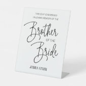 Bruder von Bride Memorial reserviert Stuhl Hochzei Sockelschild (Vorderseite)