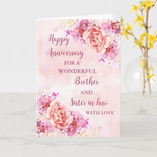 Bruder von Floral und Schwester zum Jubiläum Karte (Gelbe Blume)