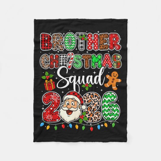 Bruder Weihnachtsmannschaft 2026 Leopard Lustiger Fleecedecke (Vorderseite)