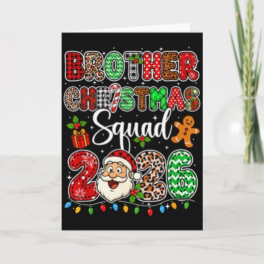 Bruder Weihnachtsmannschaft 2026 Leopard Lustiger Karte (Vorderseite)