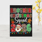 Bruder Weihnachtsmannschaft 2026 Leopard Lustiger Karte (Gelbe Blume)
