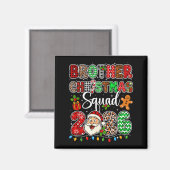 Bruder Weihnachtsmannschaft 2026 Leopard Lustiger Magnet (Vorderseite/Rückseite)