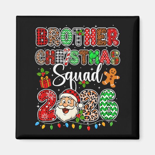 Bruder Weihnachtsmannschaft 2026 Leopard Lustiger Magnet (Vorne)