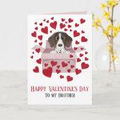 Bruder Welpe in Box Valentine's Karte (Gelbe Blume)