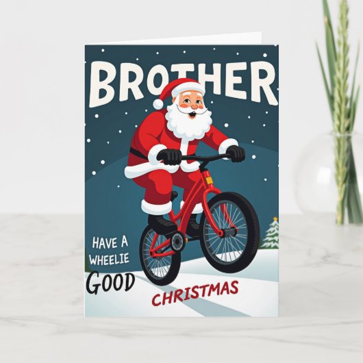 Bruder Wheelie Frohe Weihnachtskarte Karte (Vorderseite)