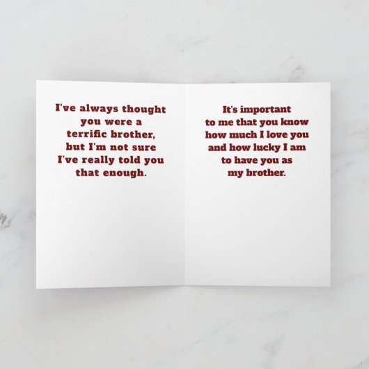 Bruder wird zum Geburtstag besonderer Karte (Innenseite)