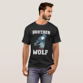 Bruder Wolf Silhouette Heulender Wolf Bruder Junge T-Shirt (Vorne ganz)