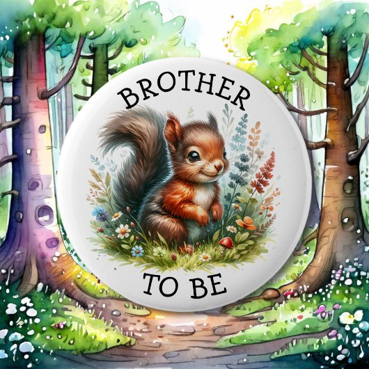 Bruder | Woodland Themed Baby Dusche Button