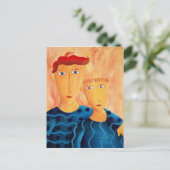 Brüder zeitgenössische Kunst Malerei Postkarte (Stehend Vorderseite)