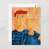 Brüder zeitgenössische Kunst Malerei Postkarte (Vorne/Hinten)