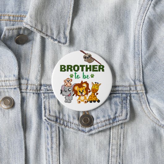 Bruder zu sein Jungle Safari Zoo Tier Baby Dusche Button (Beispiel)
