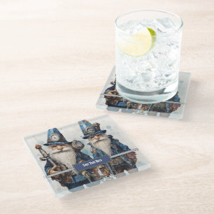 Brüder Zwillings Partner Steampunk Glasuntersetzer