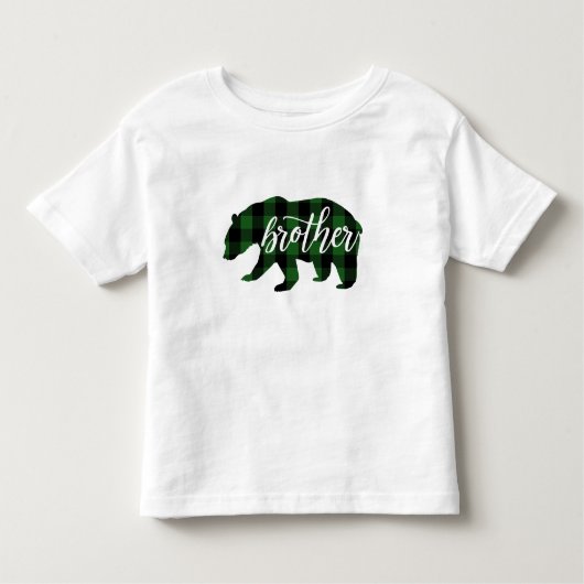 Bruderbär | Kariert grün Kleinkind T-shirt (Vorderseite)