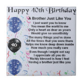 Brudergedicht 40. Geburtstag Fliese (Vorderseite)