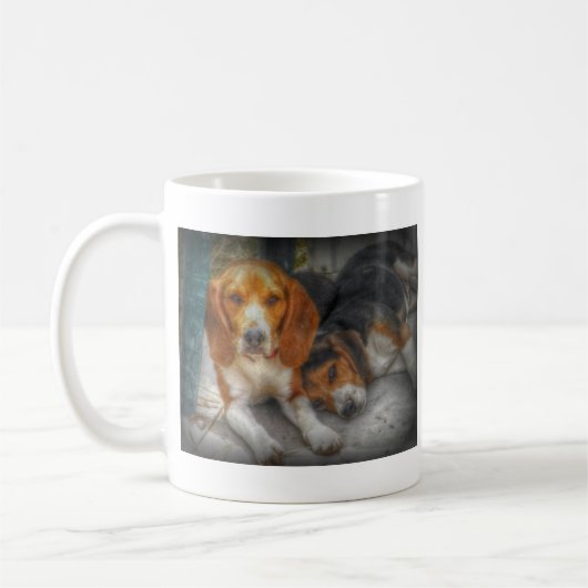 Brüderliche Beagles Kaffeetasse (Links)