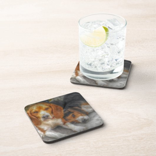 Brüderliche Beagles Untersetzer (Rechte Seite)