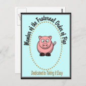 Brüderliche Reihenfolge der Schweine Postkarte (Vorne/Hinten)