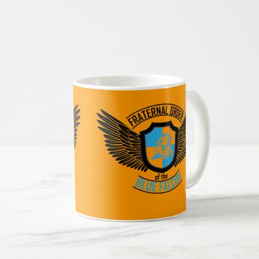 Bruderschaft des blauen Falken, blauer Falke Kaffeetasse (VorderseiteRechts)
