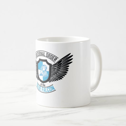 Bruderschaft des blauen Falken, blauer Falke Kaffeetasse (VorderseiteRechts)