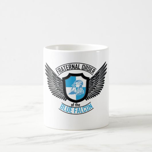 Bruderschaft des blauen Falken, blauer Falke Kaffeetasse (Mittel)