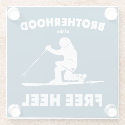 Bruderschaft des Telemarkskifahrens Glasuntersetzer (Rückseite)