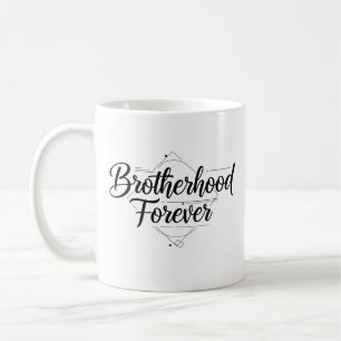 Brüderschaft für immer Elegantes Skript Schwarz un Kaffeetasse