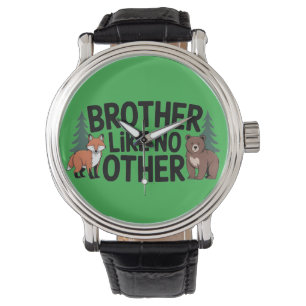 Brüderschaftsgrafik: Illustration von Fuchs und Bä Armbanduhr