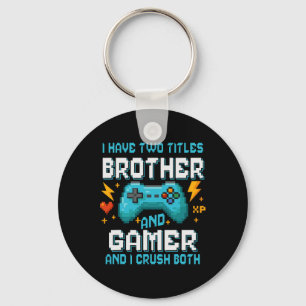 Bruderund Gamer Pixel Konsole Videospiel Player G Schlüsselanhänger