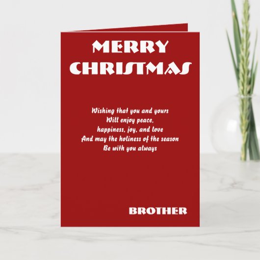 Bruderweihnachtskarten Feiertagskarte (Vorderseite)