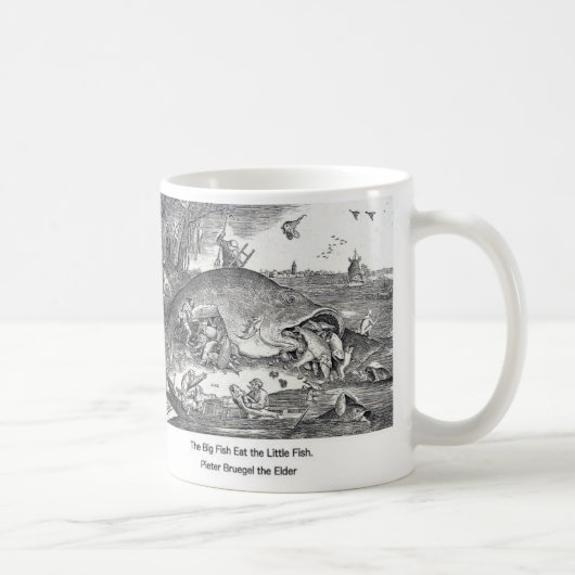 Bruegel , “ The Big Fish Eat the Little Fish. ” Kaffeetasse (Rechts)