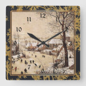 Bruegel the Elder - Winterlandschaft Quadratische Wanduhr (Vorderseite)