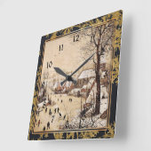 Bruegel the Elder - Winterlandschaft Quadratische Wanduhr (Winkel)