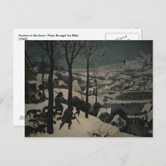Bruegel's Jäger im Schnee Postkarte (Vorne/Hinten)