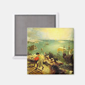 Bruegel's Landschaft mit dem Fall von Icarus - 155 Magnet (Vorderseite/Rückseite)
