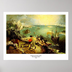 Bruegel's Landschaft mit dem Fall von Icarus - 155 Poster