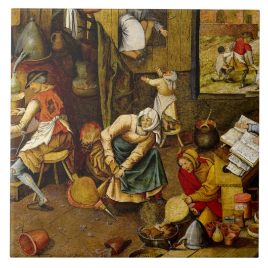 Brueghel the Young - The Alchemist, fine art Fliese (Vorderseite)