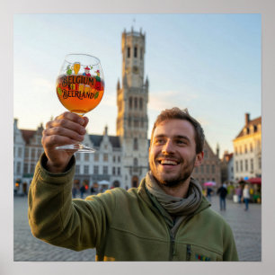 Bruges Beerland Golden Hour Reiseplakat Poster