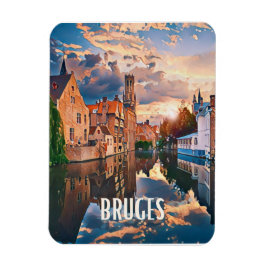 Bruges Belgien Foto Vintage Magnet
