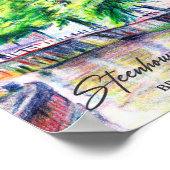 Bruges Belgium Aquarellmalerei Poster (Ecke)