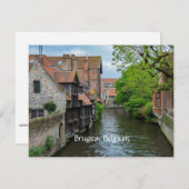 Bruges, Belgium (labeled) Feiertagskarte (Vorne/Hinten)