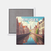 Bruges Belgium Reisen Souvenir Magnet (Vorderseite/Rückseite)