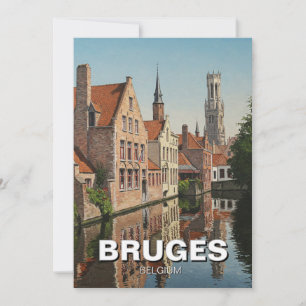 Bruges Belgium Reisen Souvenir Vintag Feiertagskarte