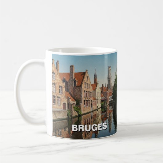 Bruges Belgium Reisen Souvenir Vintag Kaffeetasse (Links)