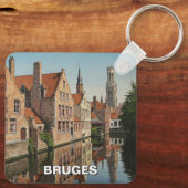 Bruges Belgium Reisen Souvenir Vintag Schlüsselanhänger (Rückseite)