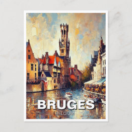Bruges Belgium Reisen Souvenirgemälde Postkarte